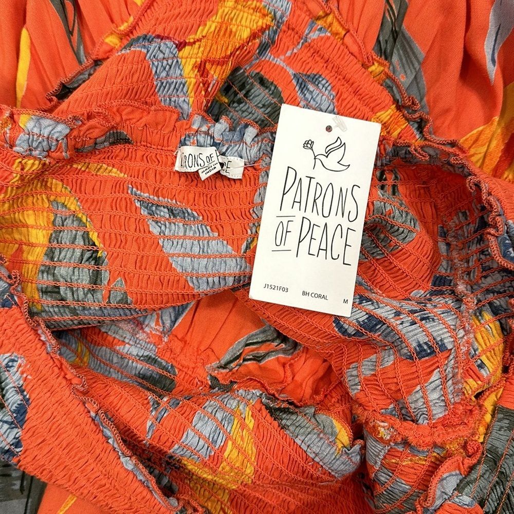 Patrons of Peace NWT Tropical Print Drop Crotch Pockets Jumpsuit Women Medium - Picture 9 of 11